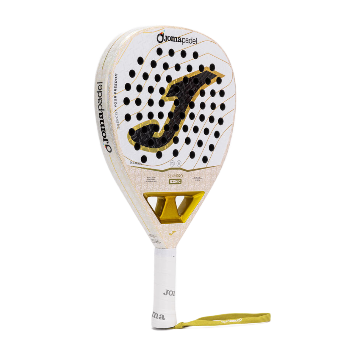 Raquete Joma Slam Pro Iconic branco dourado